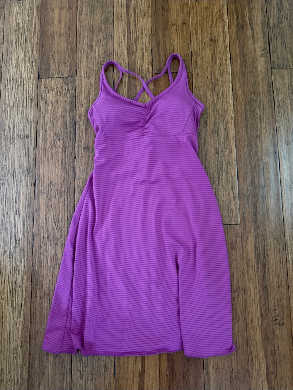 Prana Pink Striped Crossback Dress